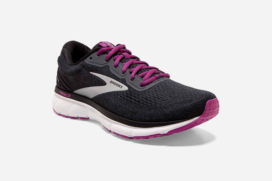 Brooks Trace Road Running Shoes - Womens - Black/Purple - OS3187456